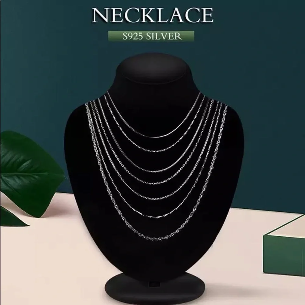 Anthropologie 925 Silver Sparkling Clavicle Chain Choker Necklace - Picture 10 of 16